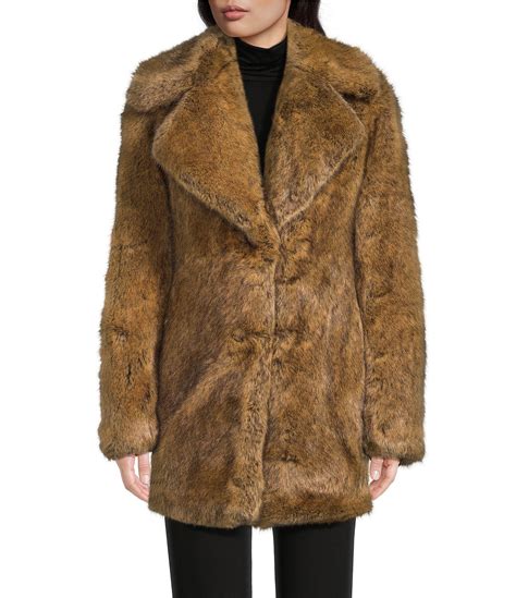 michael kors nylon down jacket women coyote fur|Michael Kors Coyote Faux Fur Coat .